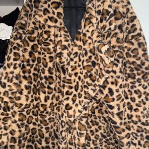 Leopard Print Faux Fur Coat